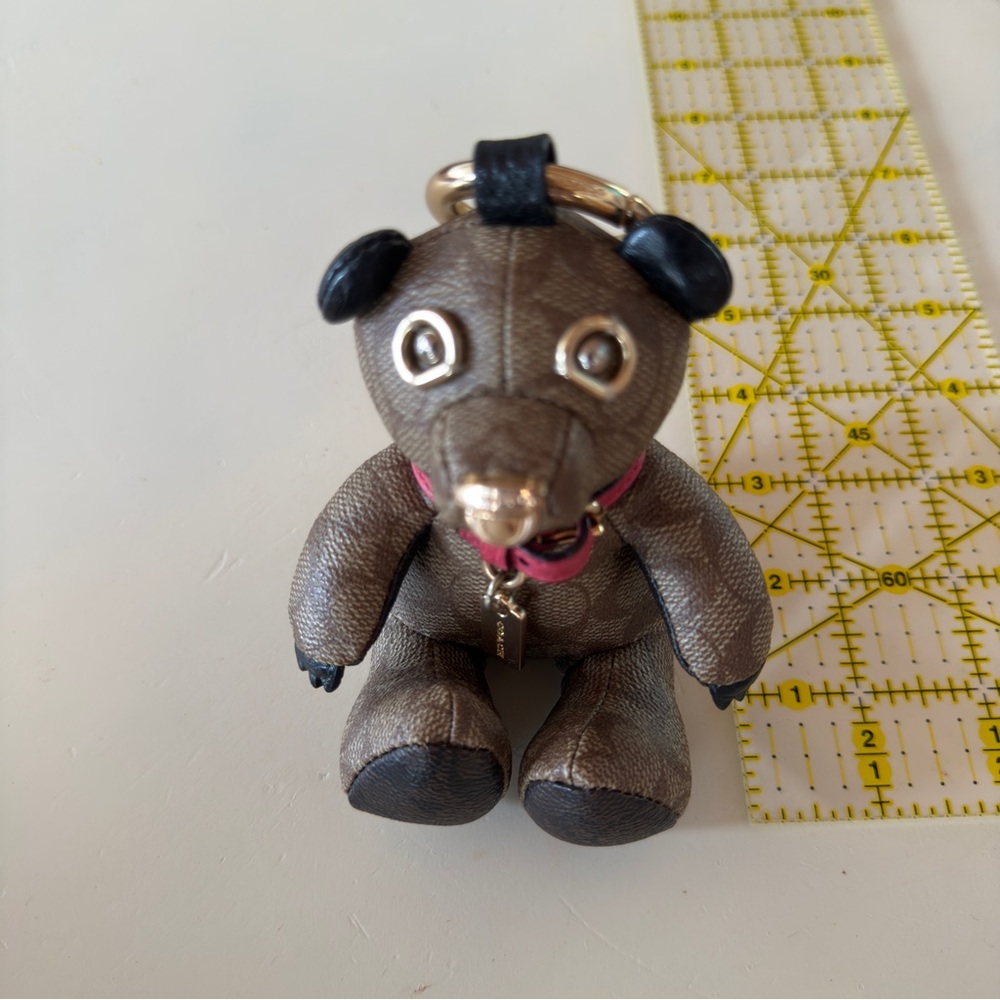 Brown and Black Bear Keychain Coach Authentic